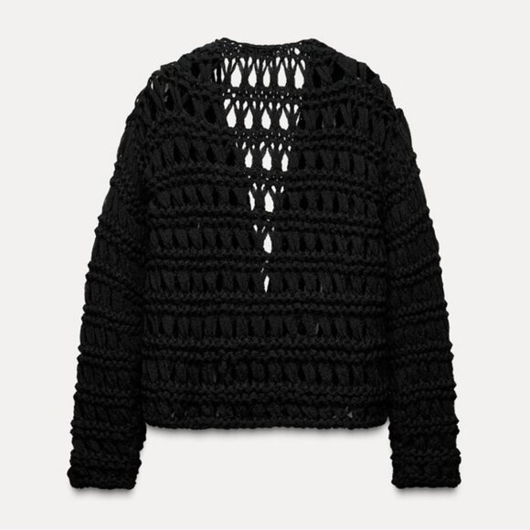 ZARA OPEN KNIT CARDIGAN - Picture 1 of 4
